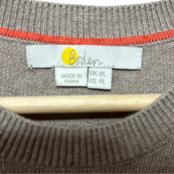 EUC - Boden sweater dress heathered oatmeal tan rainbow stripe size 4 Long - Picture 4 of 4